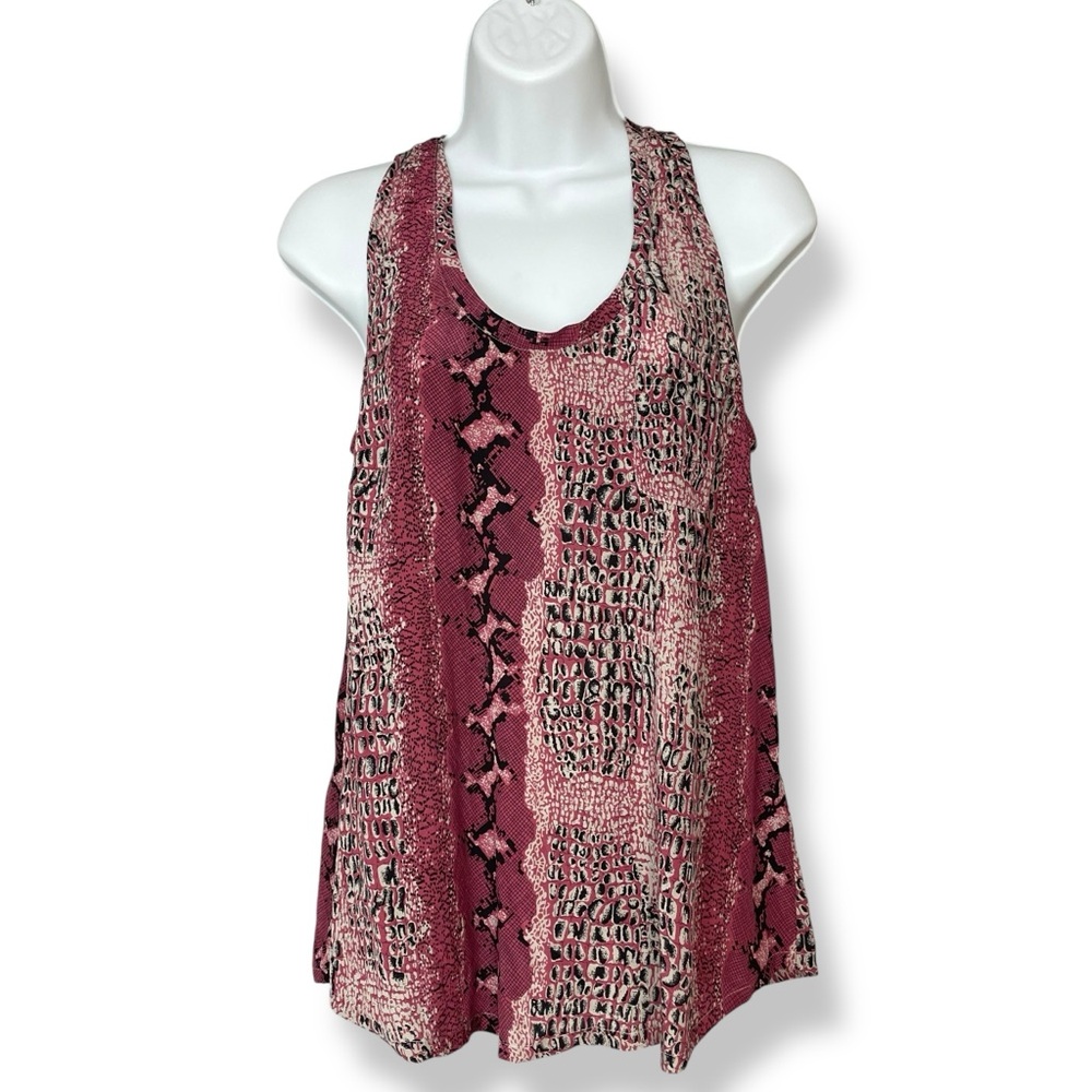 Joie Silk‎ Tank Top Racerback Pink Women Small Snakeskin Animal Print Sleeveless